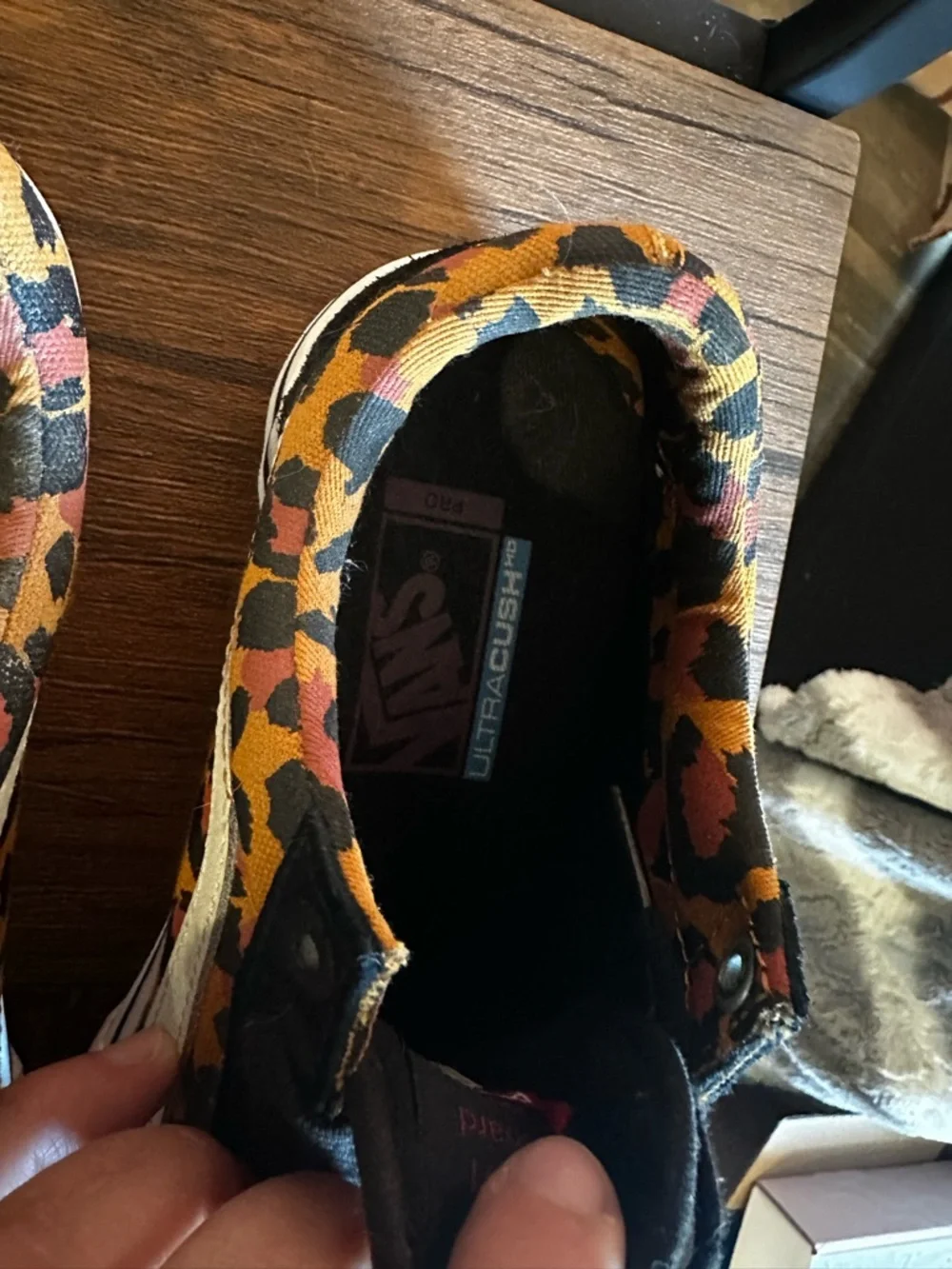 Vans Old Skool Leopard Print Low-Top Sneakers - Black & Orange - Picture 5 of 8